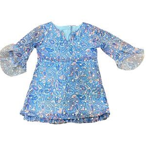 American Girl Vintage Paisley Print Doll Dress With Sequins & Flared Sleeves